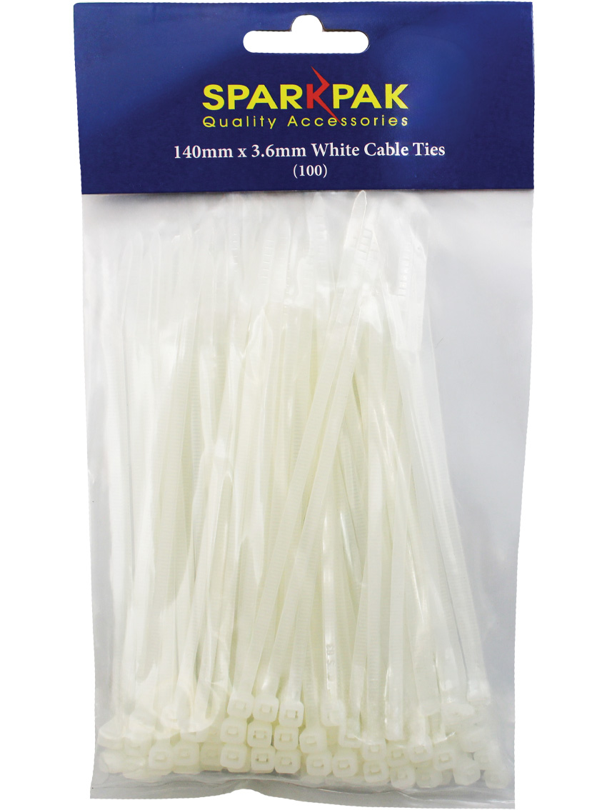 140mm x 3.6mm Cable Ties (100)