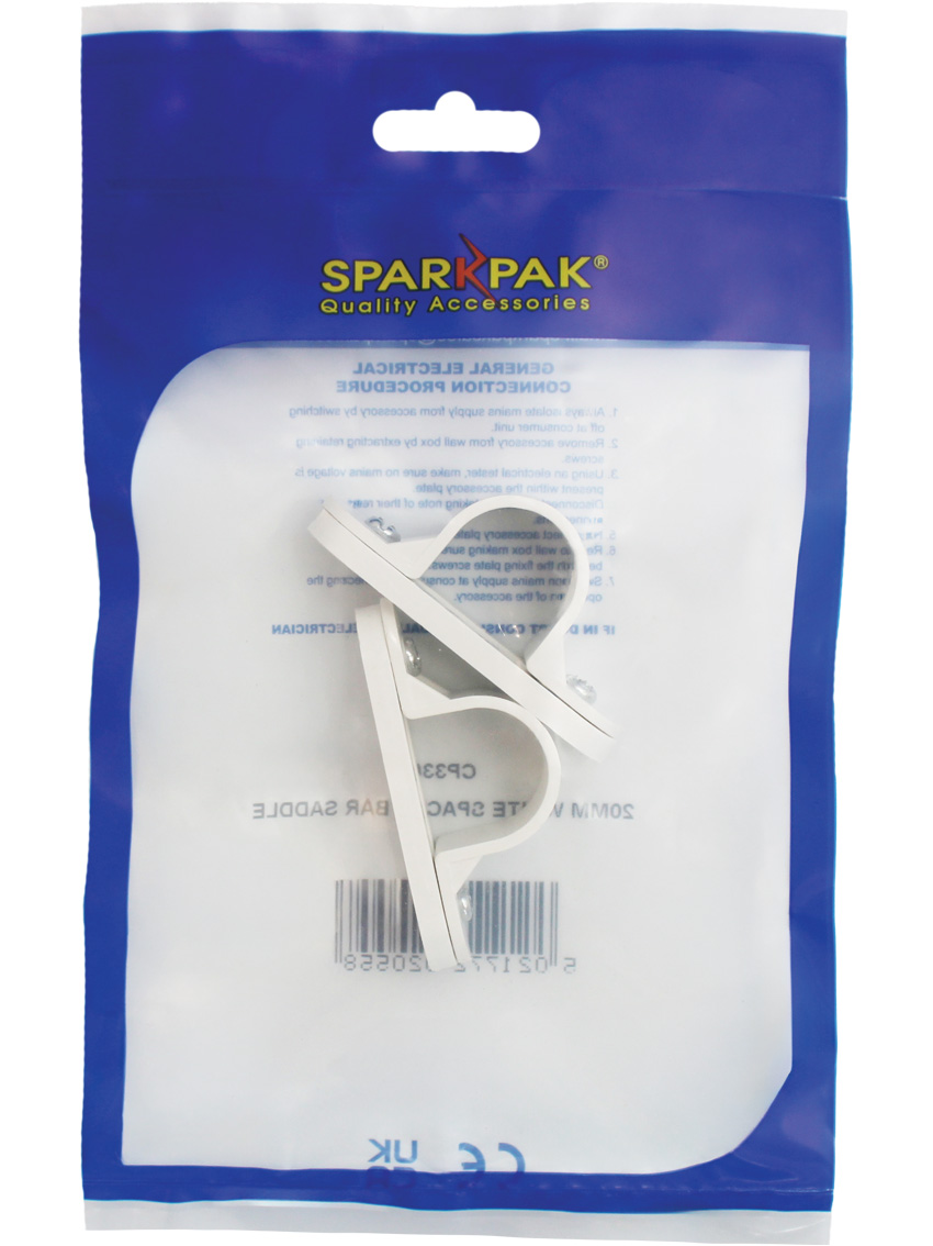 White Spacer Bar Saddles (2)