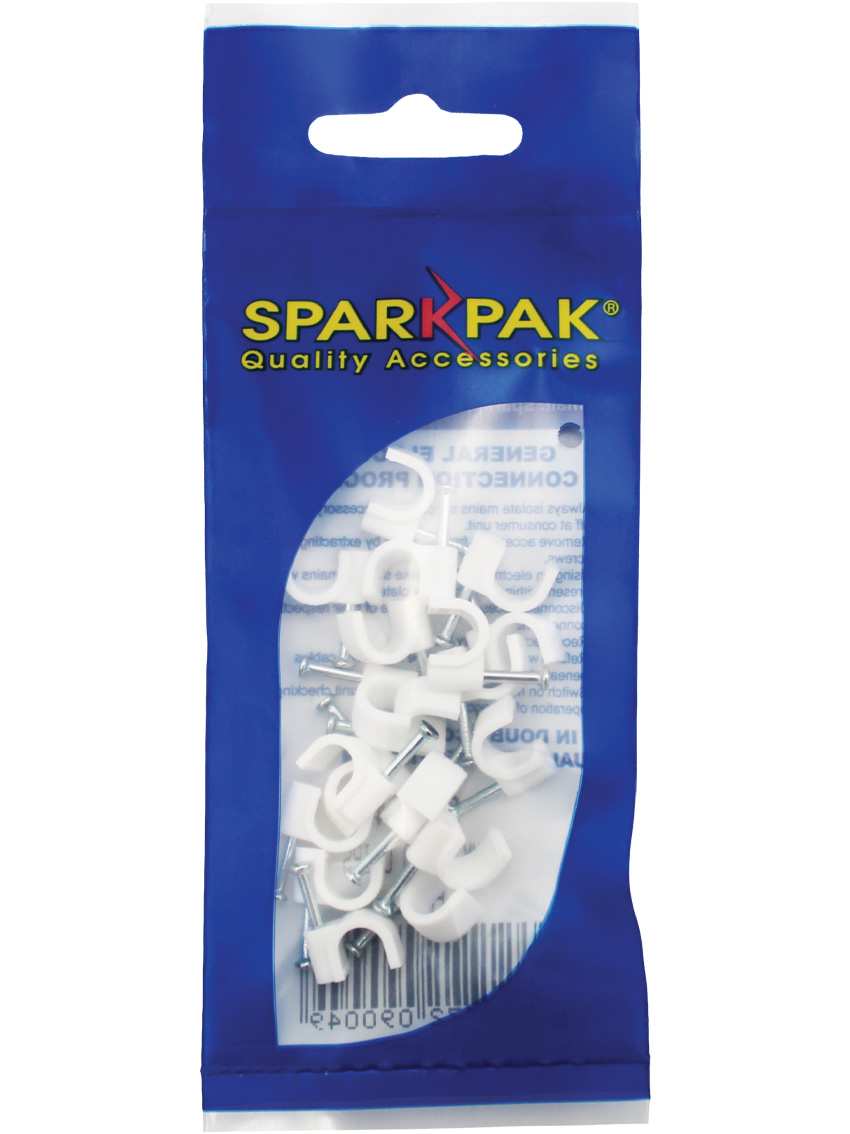 7mm Round Clips White (20)