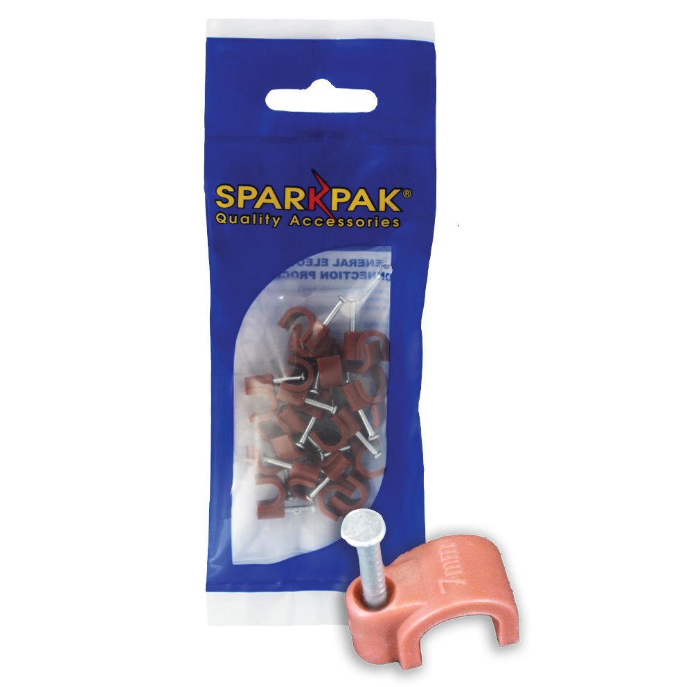 7mm Round Clips Brown (20)