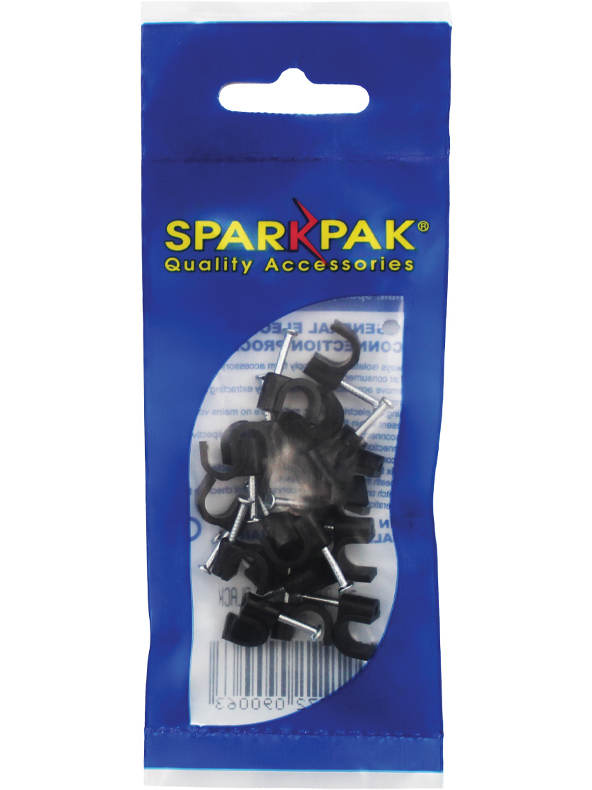 7mm Round Clips Black (20)