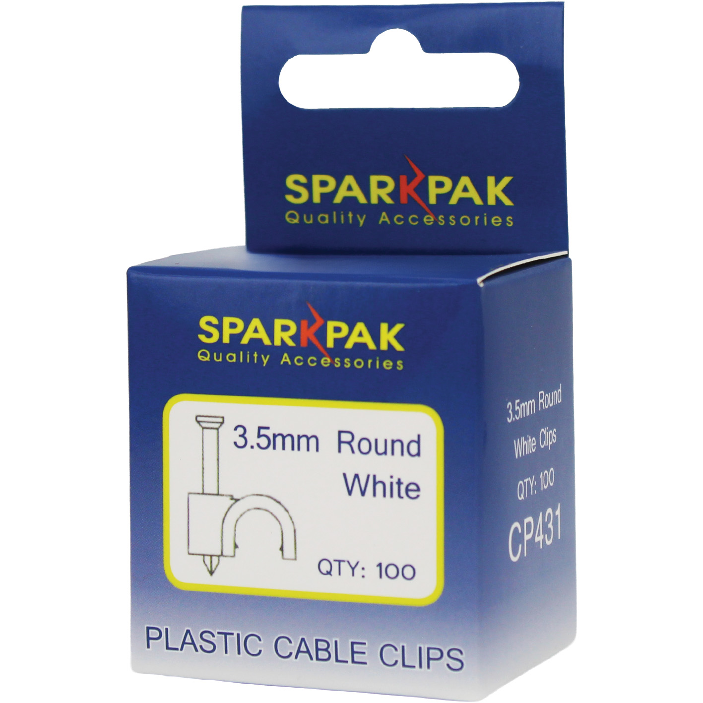 4mm Round Clips White (100)