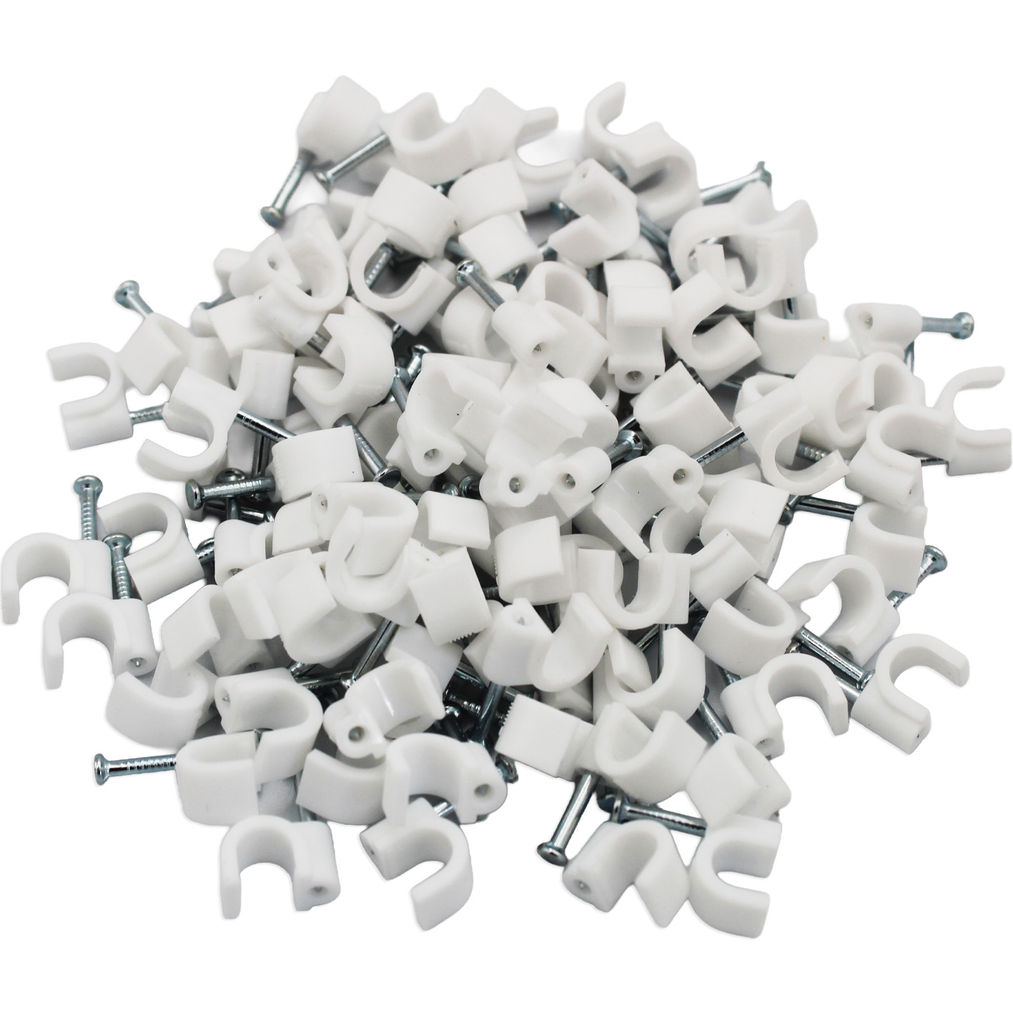 6mm Round Clips White (100)