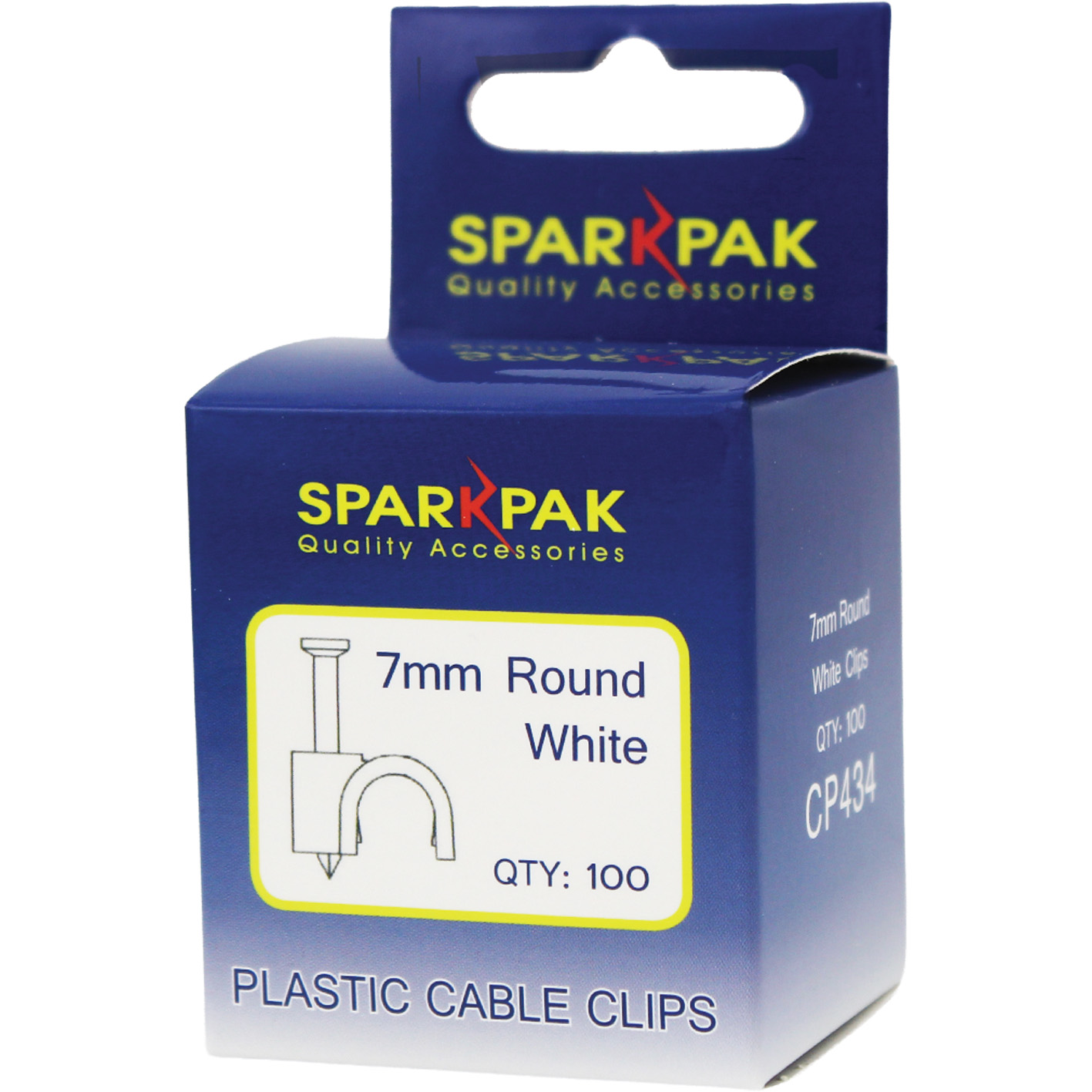 7mm Round Clips White (100)