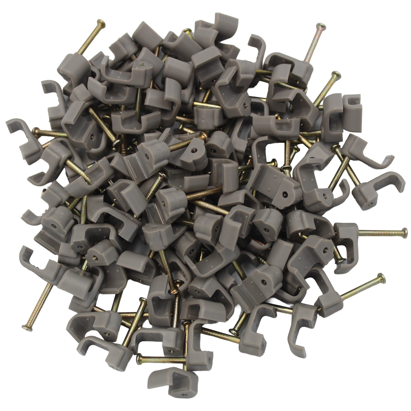 1.5mm Twin & Earth Round Clips Grey (100)