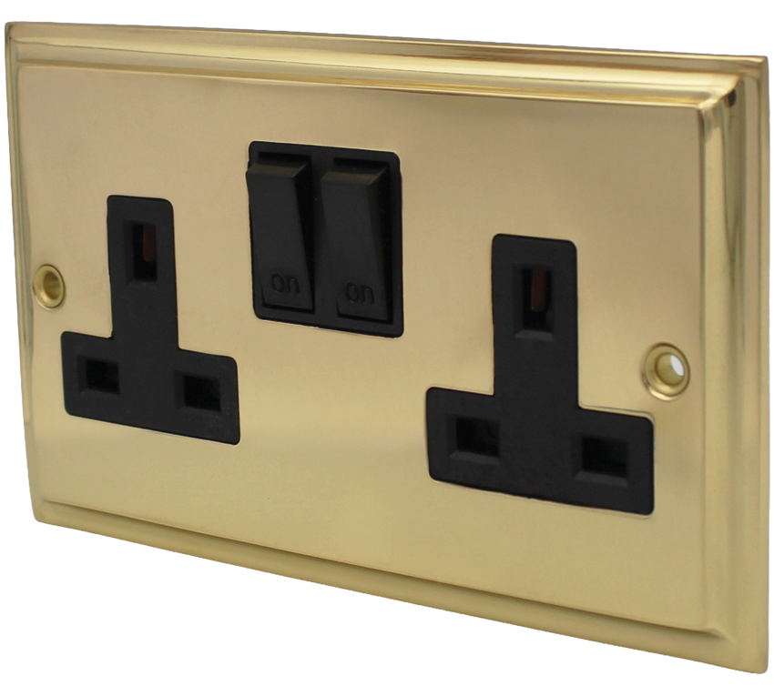 2 GANG SOCKET GOLD